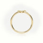 Round Cut Diamonds “V” Initials Monogram Alphabet Ring — Yellow Gold