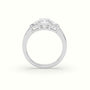 Emerald Diamond Trilogy Trapezium Engagement Ring — White Gold
