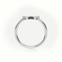 Round Cut Diamonds “W” Initials Monogram Alphabet Ring — White Gold