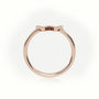 Round Cut Diamonds “W” Initials Monogram Alphabet Ring — Rose Gold