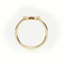 Round Cut Diamonds “W” Initials Monogram Alphabet Ring — Yellow Gold