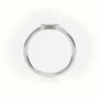 Round Cut Diamonds “X” Initials Monogram Alphabet Ring — White Gold