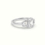 Radiant Diamond Trilogy Trapezium Engagement Ring — White Gold