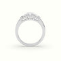 Radiant Diamond Trilogy Trapezium Engagement Ring — White Gold