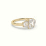 Radiant Diamond Trilogy Trapezium Engagement Ring — Yellow Gold