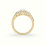 Radiant Diamond Trilogy Trapezium Engagement Ring — Yellow Gold