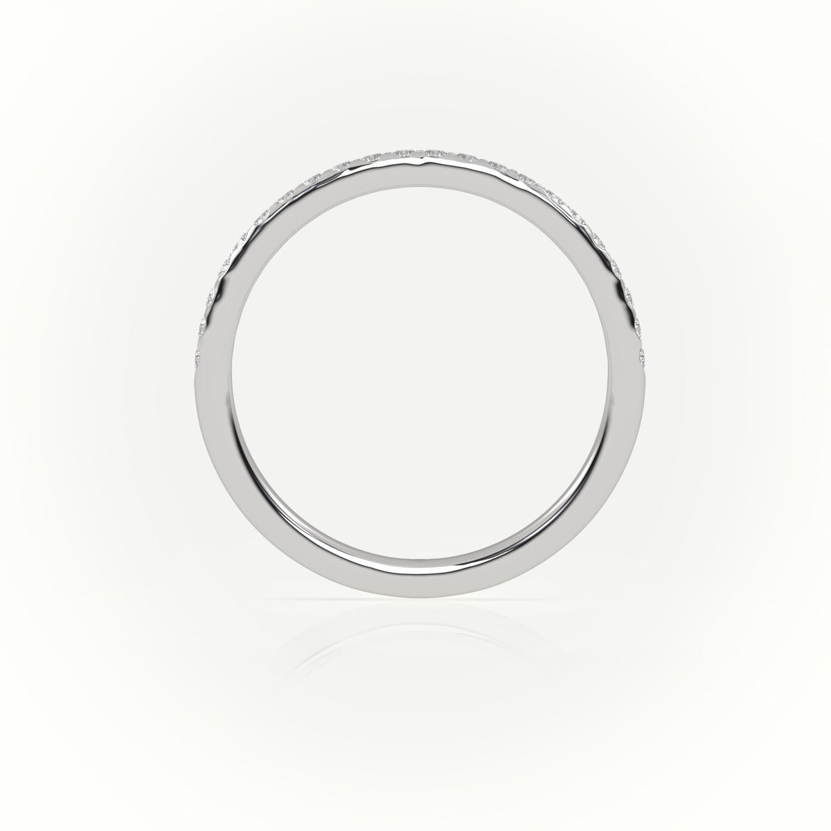 Round Cut Diamonds Scallop-Setting Eternity Wedding Band — White Gold