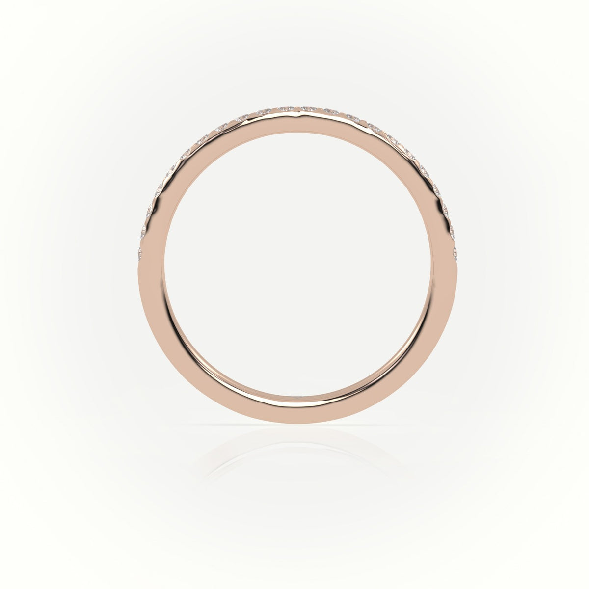 Round Cut Diamonds Scallop-Setting Eternity Wedding Band — Rose Gold