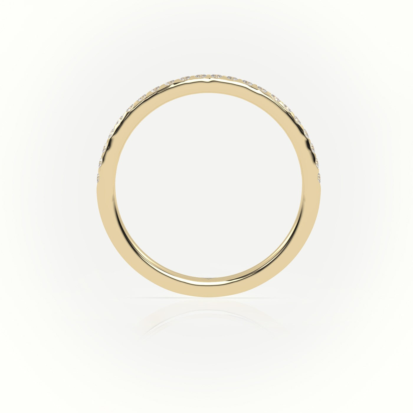 Round Cut Diamonds Scallop-Setting Eternity Wedding Band — Yellow Gold