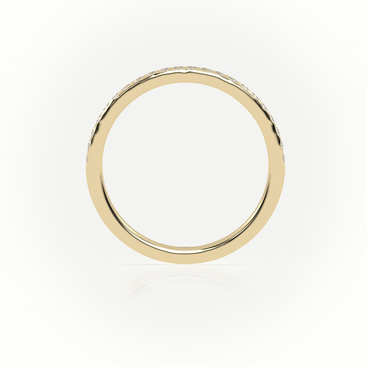 Round Cut Diamonds Scallop-Setting Eternity Wedding Band — Yellow Gold