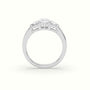Cushion Diamond Trilogy Trapezium Engagement Ring — White Gold