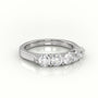 Round Diamonds Shared Prongs Half-Eternity Wedding Band — White Gold
