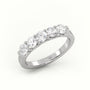Round Diamonds Shared Prongs Half-Eternity Wedding Band — White Gold