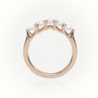 Round Diamonds Shared Prongs Half-Eternity Wedding Band — Rose Gold