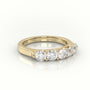 Round Diamonds Shared Prongs Half-Eternity Wedding Band — Yellow Gold
