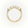 Round Diamonds Shared Prongs Half-Eternity Wedding Band — Yellow Gold