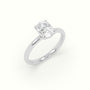 Cushion Solitaire Engagement Ring — White Gold