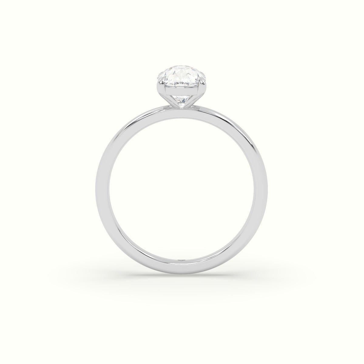Cushion Solitaire Engagement Ring — White Gold