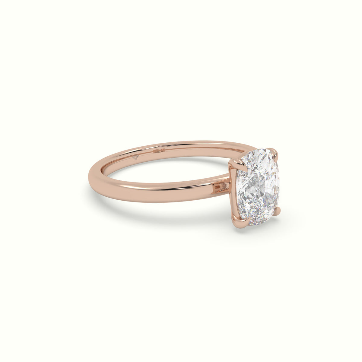 Cushion Solitaire Engagement Ring — Rose Gold