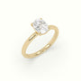 Cushion Solitaire Engagement Ring — Yellow Gold