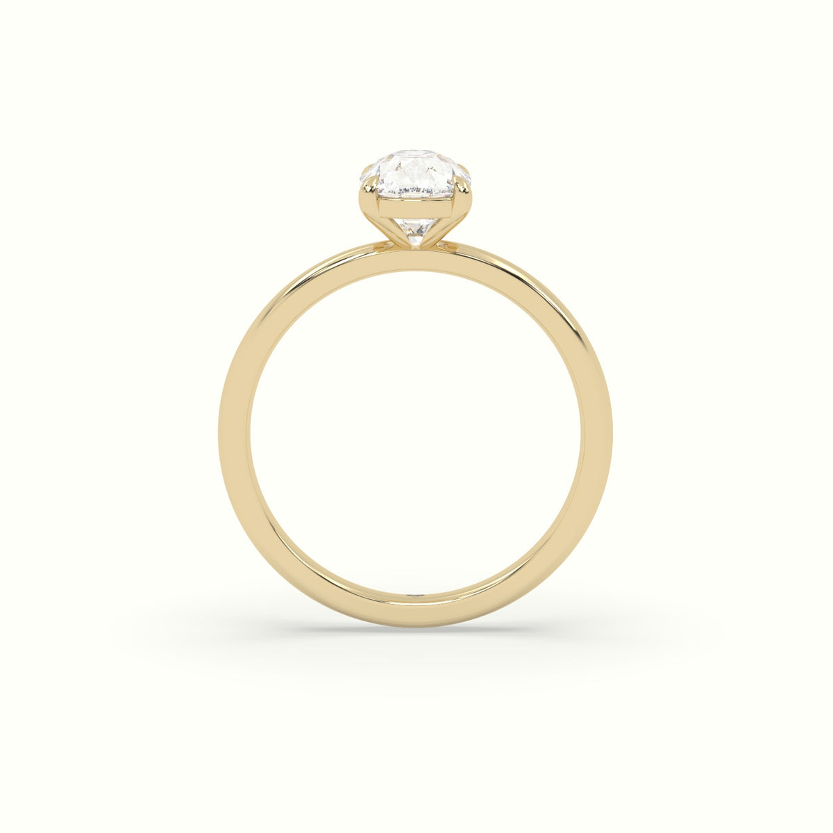 Cushion Solitaire Engagement Ring — Yellow Gold