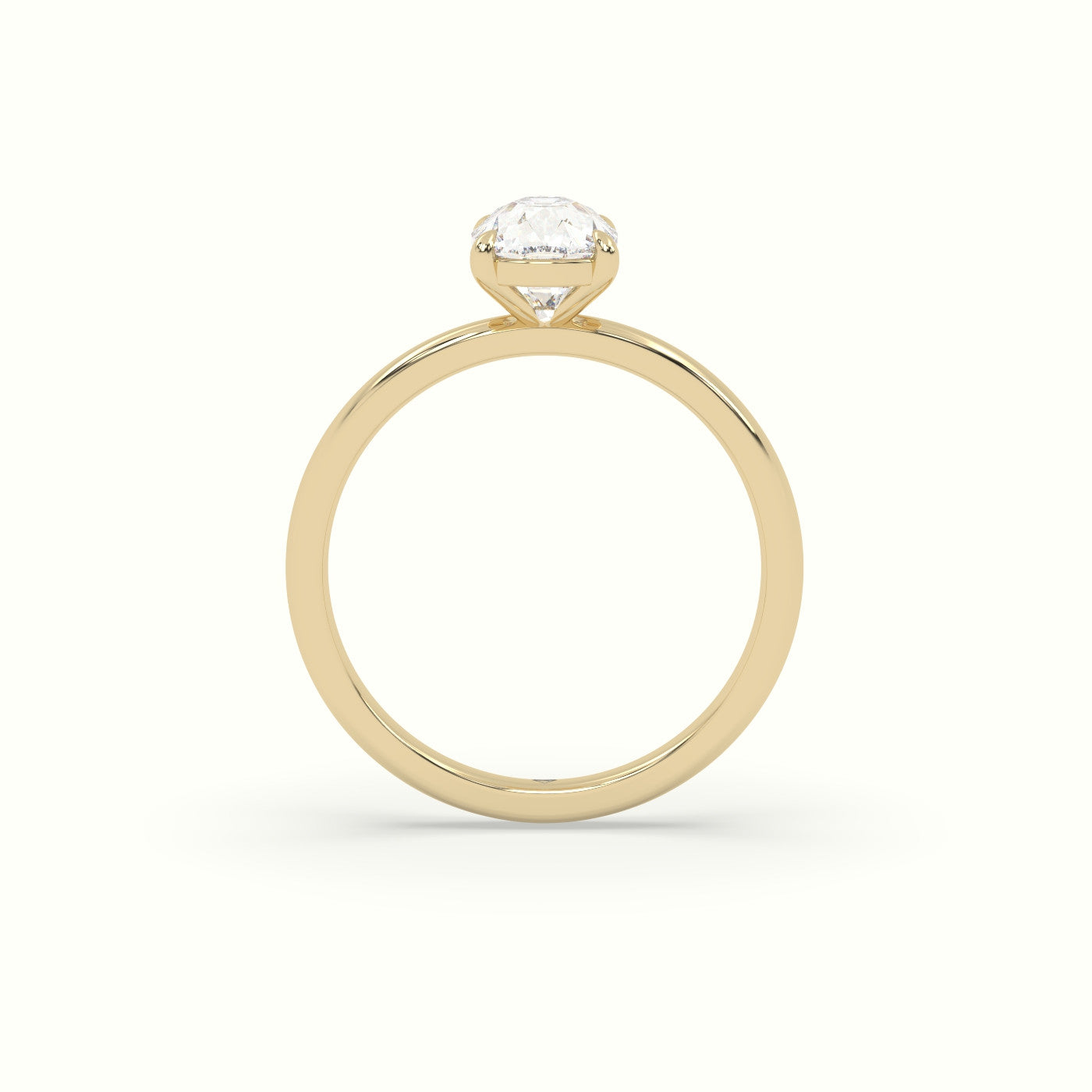 Cushion Solitaire Engagement Ring — Yellow Gold