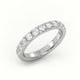 Round-Cut Diamonds Scallop Setting Eternity Wedding Band — White Gold