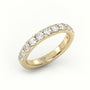 Round-Cut Diamonds Scallop Setting Eternity Wedding Band — Yellow Gold