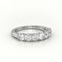 Round Cut Diamonds Shared Prongs Half Eternity Wedding Band — White Gold