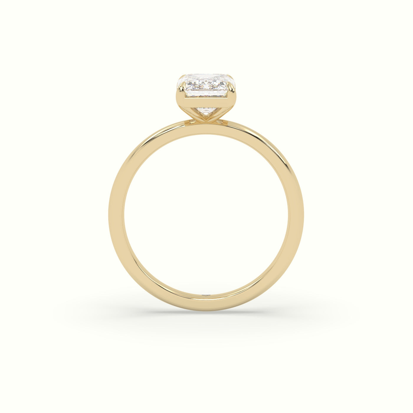 Emerald Cut Solitaire Engagement Ring — Yellow Gold