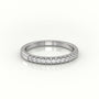 Round Cut Diamonds Scallop Setting Half Eternity Wedding Band — White Gold
