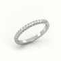 Round Cut Diamonds Scallop Setting Half Eternity Wedding Band — White Gold