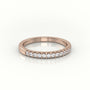 Round Cut Diamonds Scallop Setting Half Eternity Wedding Band — Rose Gold