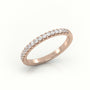 Round Cut Diamonds Scallop Setting Half Eternity Wedding Band — Rose Gold