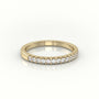 Round Cut Diamonds Scallop Setting Half Eternity Wedding Band — Yellow Gold