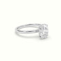 Oval Solitaire Engagement Ring — White Gold