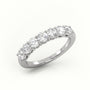 Round Cut Diamonds Shared Prongs Half Eternity Wedding Band — White Gold
