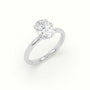 Oval Solitaire Engagement Ring — White Gold
