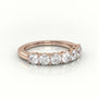 Round Cut Diamonds Shared Prongs Half Eternity Wedding Band — Rose Gold