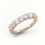 Round Cut Diamonds Shared Prongs Half Eternity Wedding Band — Rose Gold