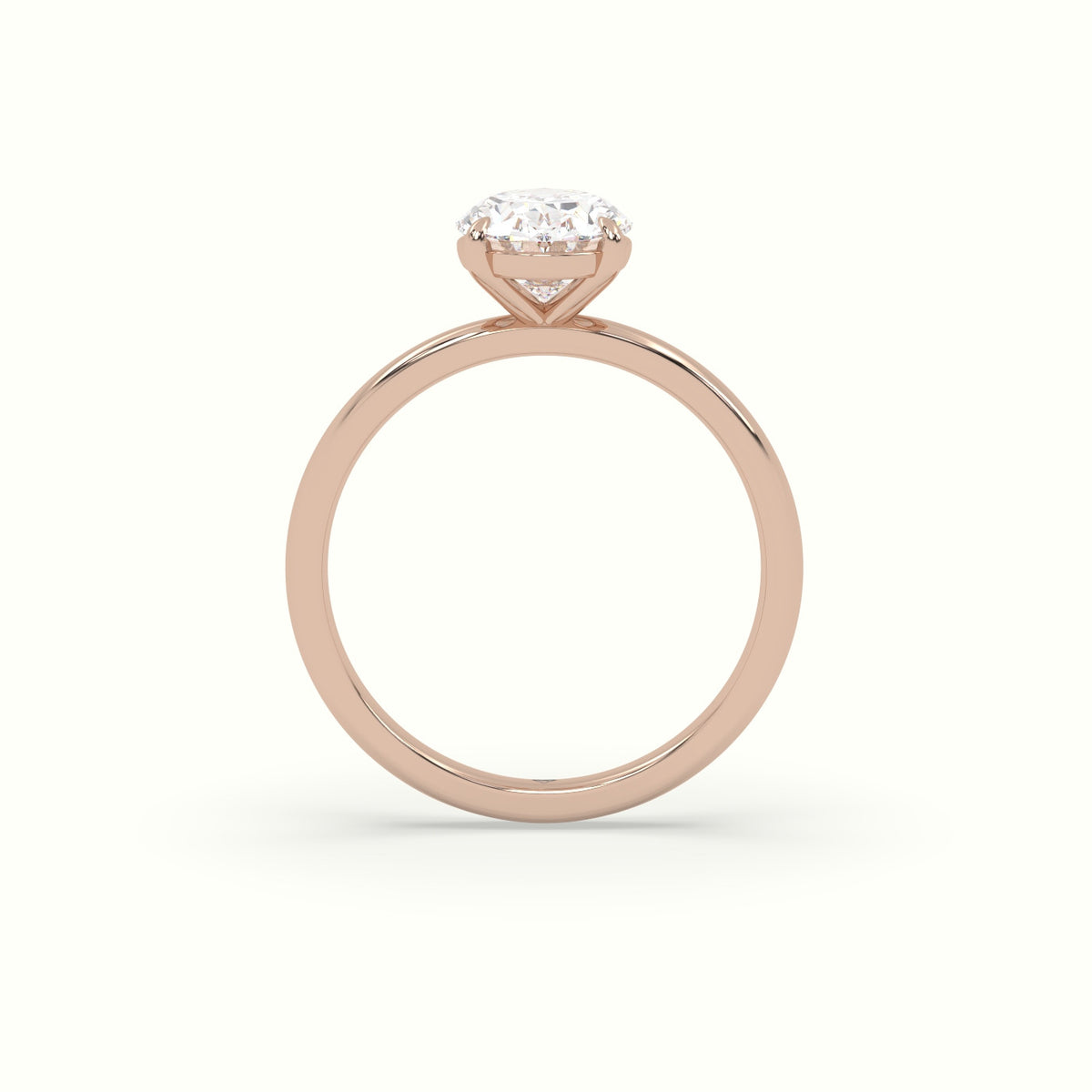 Oval Solitaire Engagement Ring — Rose Gold