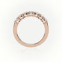 Round Cut Diamonds Shared Prongs Half Eternity Wedding Band — Rose Gold