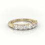 Round Cut Diamonds Shared Prongs Half Eternity Wedding Band — Yellow Gold