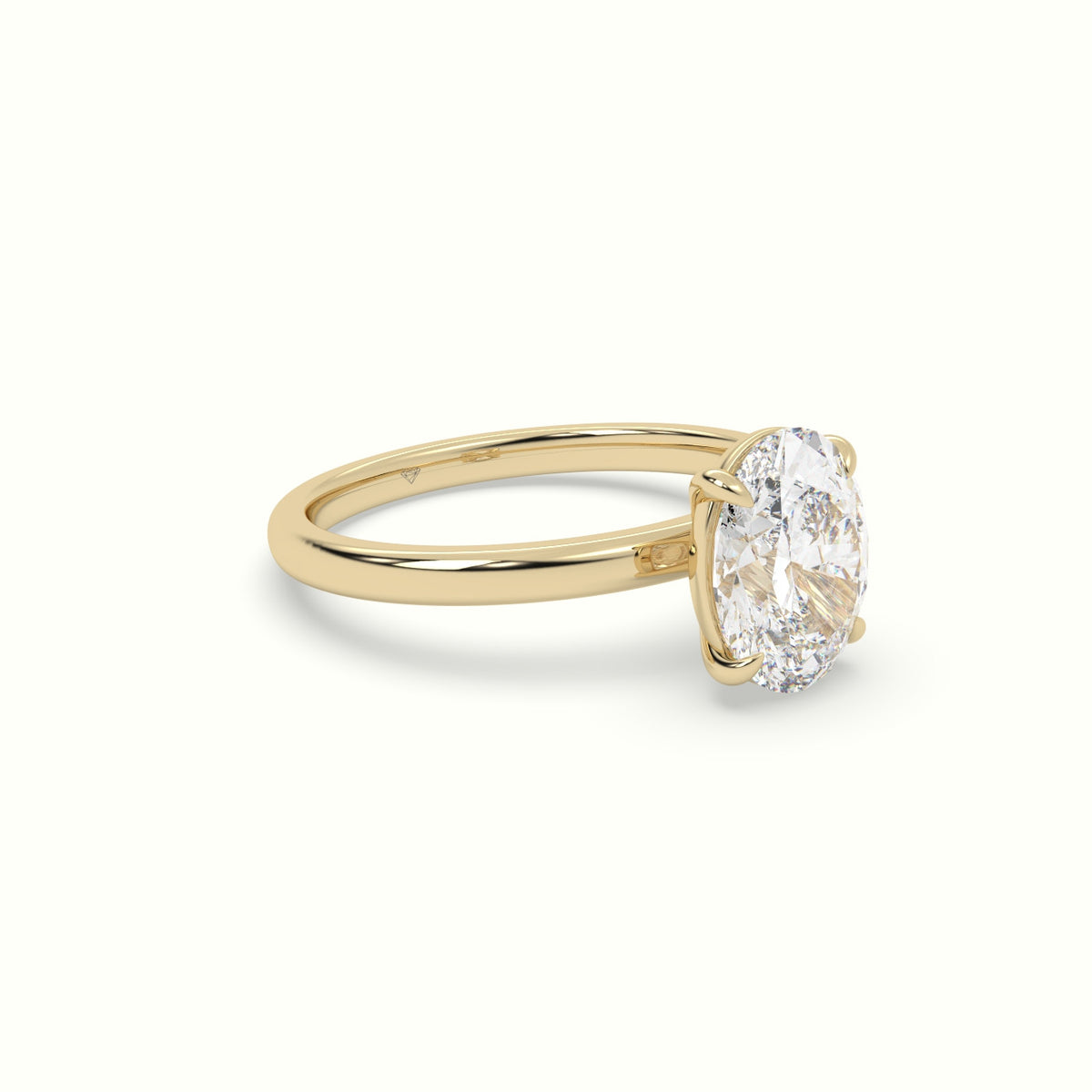 Oval Solitaire Engagement Ring — Yellow Gold