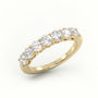 Round Cut Diamonds Shared Prongs Half Eternity Wedding Band — Yellow Gold