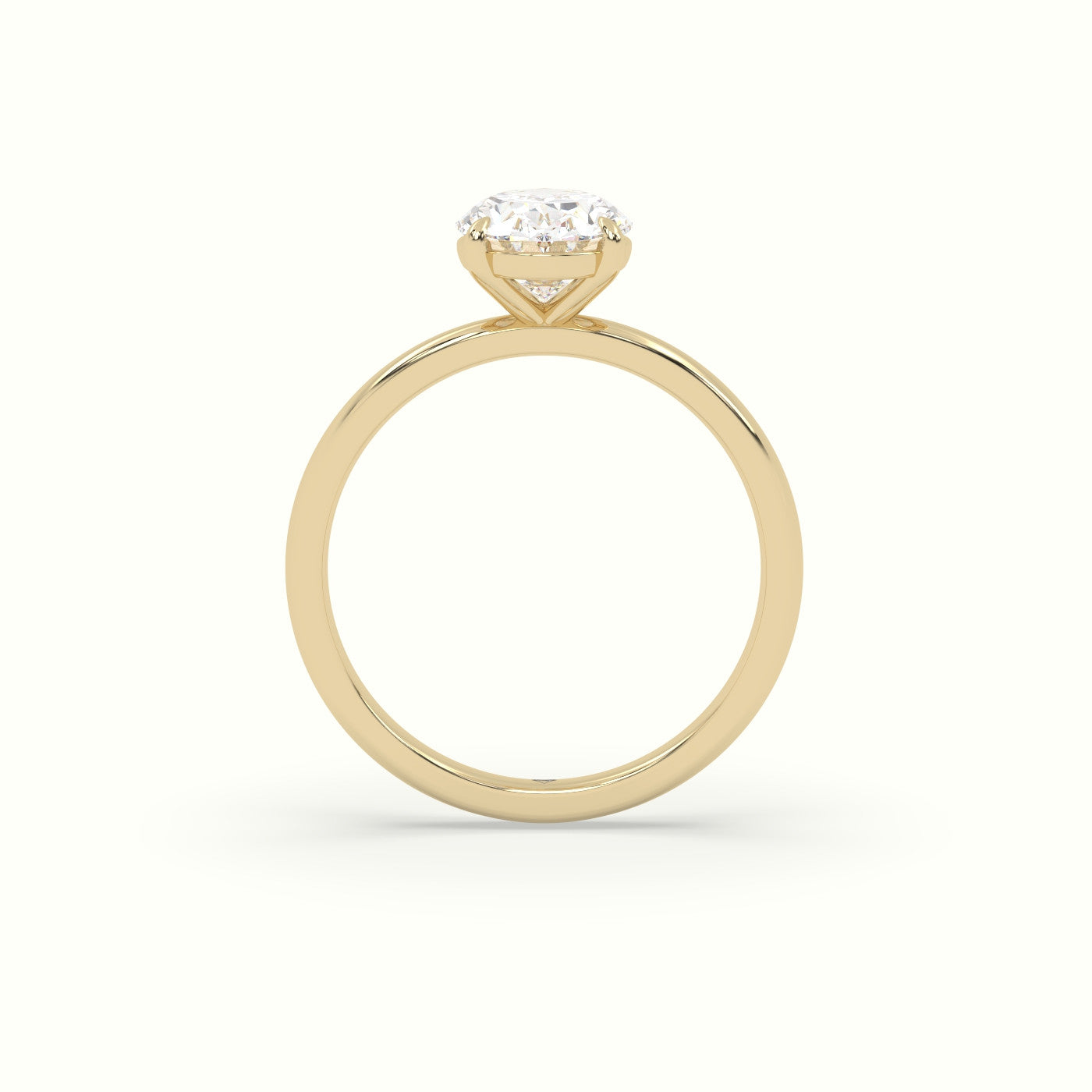 Oval Solitaire Engagement Ring — Yellow Gold