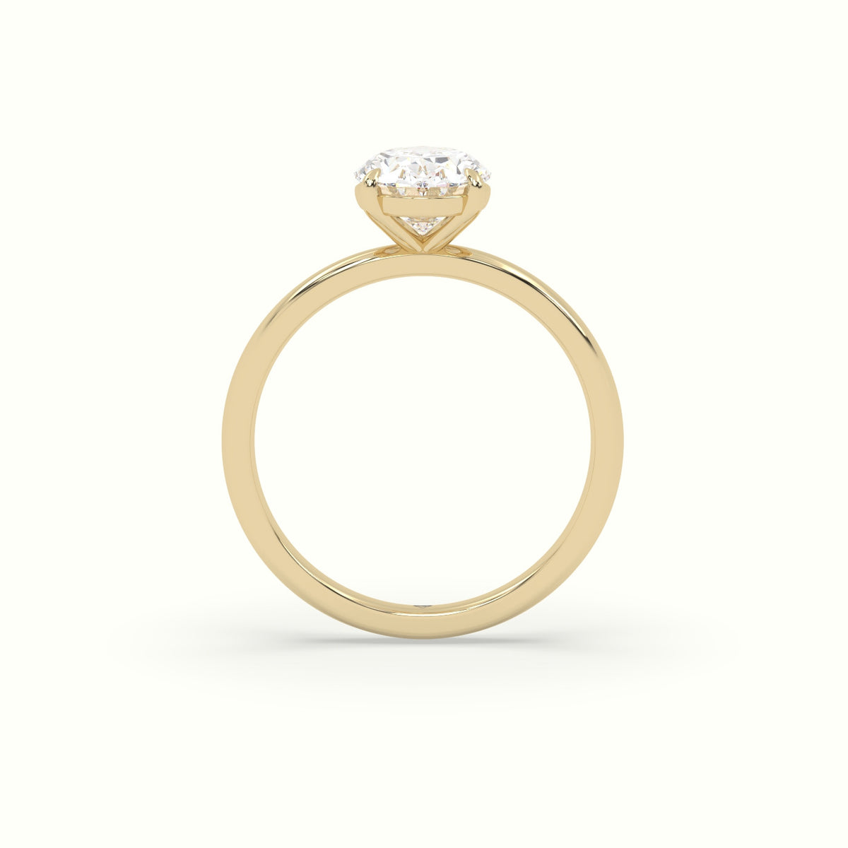 Oval Solitaire Engagement Ring — Yellow Gold