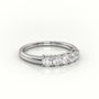 Round Cut Diamonds Bar-Setting Half Eternity Wedding Band — White Gold