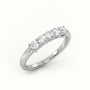 Round Cut Diamonds Bar-Setting Half Eternity Wedding Band — White Gold