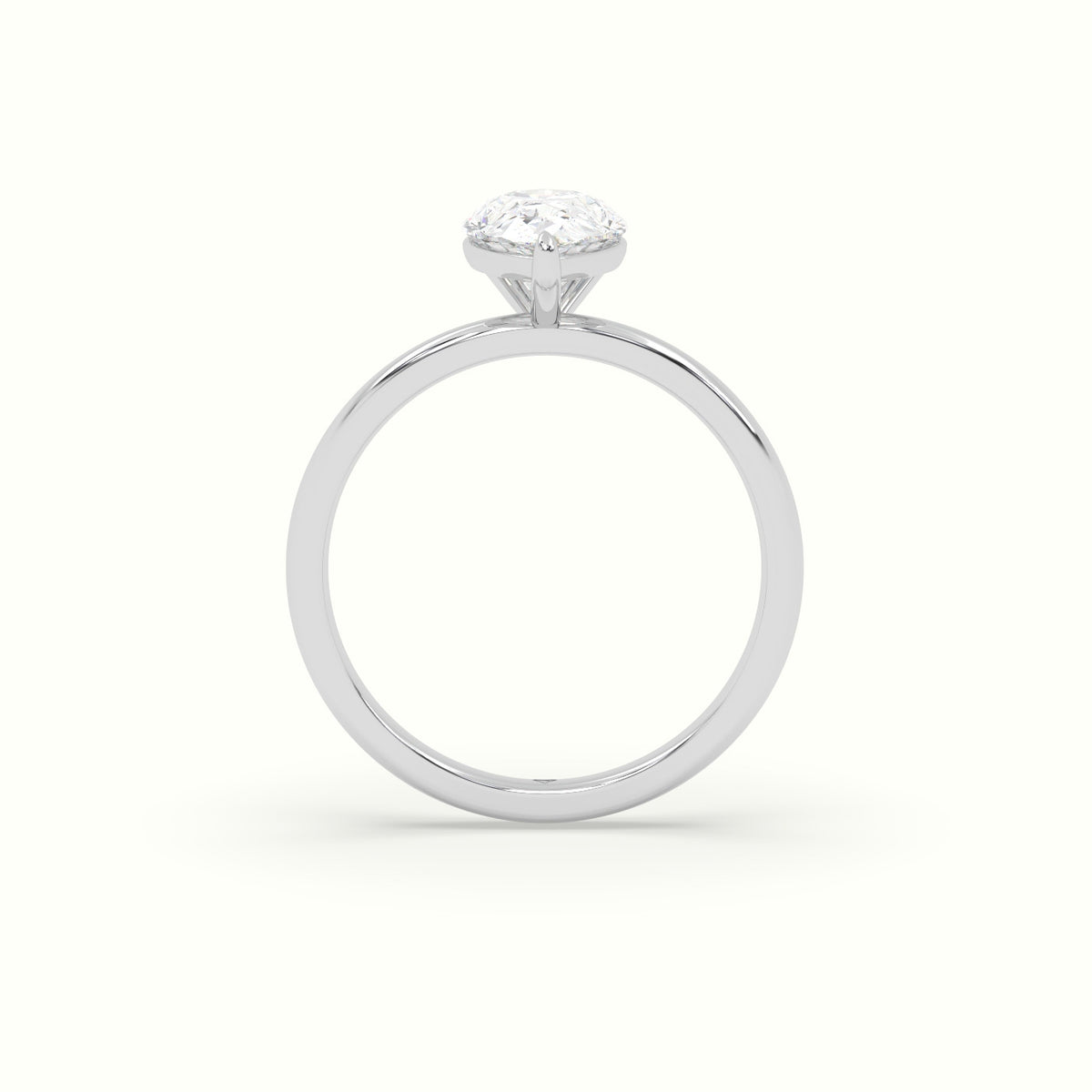 Pear Solitaire Engagement Ring — White Gold